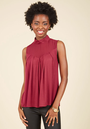 Take Ceviche Day as It Comes Sleeveless Top in Maroon by Nexxen Apparel, Inc