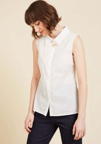 Keep Up the Kindness Sleeveless Top in White by JANTEX INTERNATIONAL LIMITED