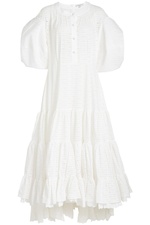 Cotton Dress with Eyelet Cut-Out Detail by Natasha Zinko