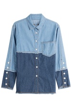 Two-Tone Denim Shirt by SJYP