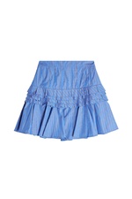 Striped Cotton Mini Skirt with Ruffles by Maggie Marilyn