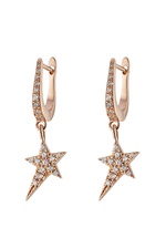 18kt Rose Gold Earrings with White Diamonds by Diane Kordas