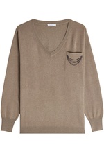 Cashmere Pullover with Silk Shell Lining by Brunello Cucinelli