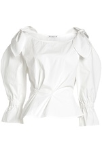 Cotton Blouse with Bow Detail by Rejina Pyo