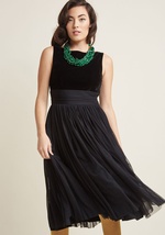 Banned Velvet Midi Dress with Mesh Skirt by Banned