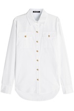 Cotton Shirt with Embossed Buttons by Balmain