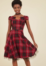 Showtime of Your Life A-Line Dress in Red by Hessar Trading Co. LTD