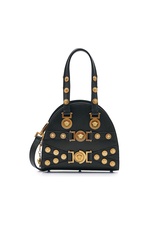 Top Handle Embellished Leather Bag by Versace