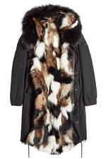 Cotton Parka with Fur Lining and Trim by Barbed