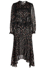 Antoinette Printed Silk Dress with Lace by Preen by Thornton Bregazzi