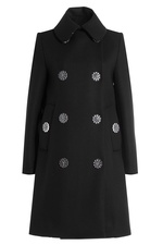 Wool Blend Coat with Flower Buttons by Simone Rocha