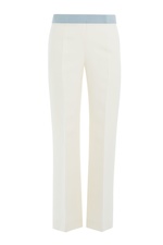 Cropped Wool Pants with Silk by Fendi