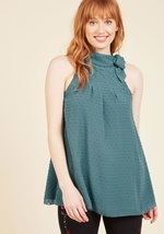 Diligent Distinction Sleeveless Top in Teal by JANTEX INTERNATIONAL LIMITED