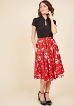 Santa Baby One More Time A-Line Skirt by Hell Bunny London (pop soda)