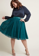 This tulle skirt is your secret weapon to finishing an enviable look with a feminine touch! Part of our ModCloth namesake label, this teal piece features layers of soft netting that gracefully gather below a silky waistband, offering sweet sophistication  by B7082