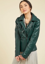 Moto You Than Meets the Eye Jacket in Pine by Taylor Fashion (Steve Madden)