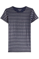 Striped Cotton T-Shirt with Cashmere by Majestic