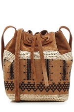 Linen and Suede Drawstring Shoulder Bag by Vanessa Bruno