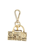 Gold-Tone Brass Keychain by Moschino