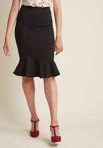 Collectif Finest Flounce Stretch Pencil Skirt by Collectif