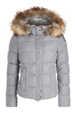 Virgin Wool Down Jacket with Fur-Trimmed Hood by Parajumpers