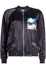 X Steven Wilson Embroidered Satin Bomber by Karl Lagerfeld