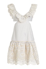 Striped Cotton Dress with Cut-Out Detail by Zimmermann