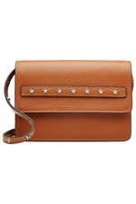 Leather Shoulder Bag with Stud Embellishment by Red Valentino