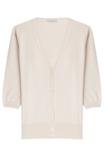 Cashmere Cropped Sleeve Cardigan by Malo