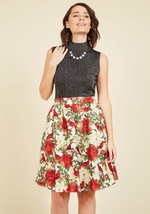 Poinsettia Well-Taken Skater Skirt by FOLTER INC