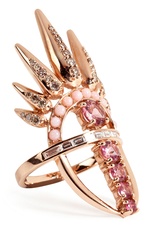 18kt Pink Gold Spectrum Ring with Diamonds and Tourmaline by Nikos Koulis