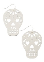 Your friends will adore these skull earrings so much, they won&rsquo;t know which detail to compliment first! Made from metal, these ModCloth-exclusive danglers feature decorative cutout designs, including three hearts that form the skull&rsquo;s eyes and by ZME14443