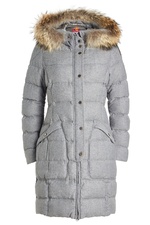 Virgin Wool Coat with Down Filling and Fur-Trimmed Hood by Parajumpers