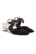 Ribbon Tie Suede Mules with Leather by Proenza Schouler