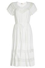 Silk-Blend Midi Dress with Lace Details by Zimmermann