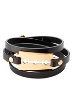 Leather Bracelet with Razor Blade Motif by McQ Alexander McQueen