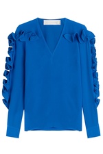 Ruffled Silk Blouse by Victoria Victoria Beckham