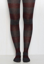 Striping Resemblance Tights in Burgundy by Gipsy Tights