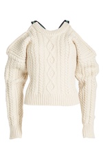 Wool Cable Knit Pullover with X Back by CALVIN KLEIN 205W39NYC