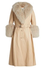 Leather Coat with Fox Fur by Saks Potts