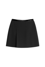 Wool Skirt with Patent Trim by Ralph Lauren Black Label