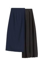 Two-Tone Asymmetric Silk Skirt by Maison Margiela