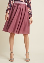 This staple-worthy tulle skirt is your secret weapon to finishing an enviable look with a feminine touch! Part of our ModCloth namesake label, this rosey mauve piece features layers of soft netting that gracefully gather below a silky waistband, offering  by B7082