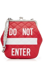 Do Not Enter Leather Shoulder Bag by Moschino