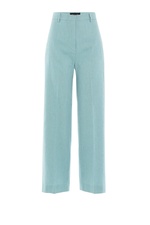 Woven Cotton Cropped Wide Leg Pants by Piazza Sempione