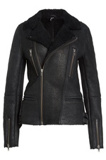 Black Shearling Biker Jacket by Iro