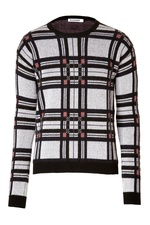 Cashmere Pullover in Blue Tartan by Jil Sander