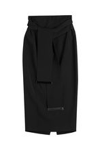 Stretch Jersey Belted Pencil Skirt by Preen