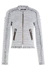 Cotton Blend Fringe Knit Blazer by Karl Lagerfeld