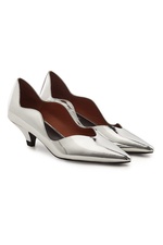 Metallic Leather Kitten Heel Pumps by Proenza Schouler